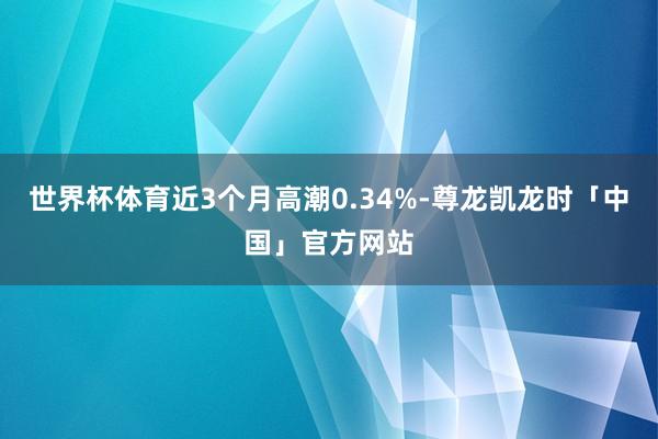 世界杯体育近3个月高潮0.34%-尊龙凯龙时「中国」官方网站