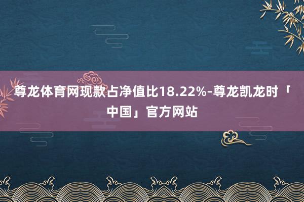 尊龙体育网现款占净值比18.22%-尊龙凯龙时「中国」官方网站