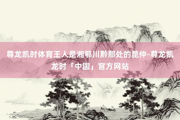 尊龙凯时体育王人是湘鄂川黔那处的昆仲-尊龙凯龙时「中国」官方网站