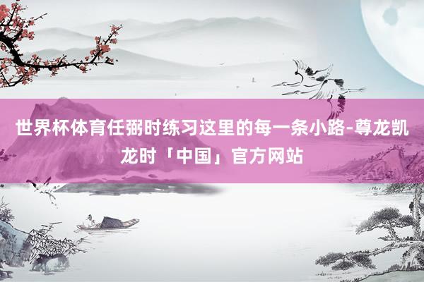 世界杯体育任弼时练习这里的每一条小路-尊龙凯龙时「中国」官方网站