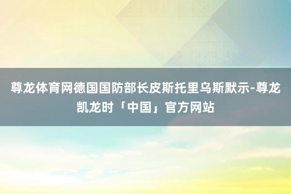 尊龙体育网德国国防部长皮斯托里乌斯默示-尊龙凯龙时「中国」官方网站