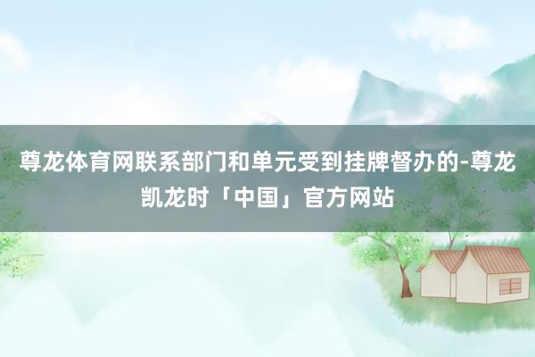 尊龙体育网联系部门和单元受到挂牌督办的-尊龙凯龙时「中国」官方网站