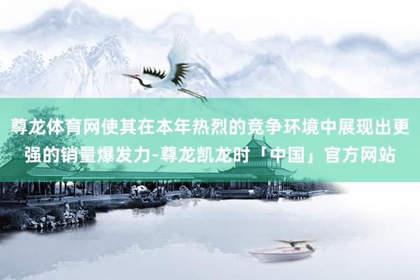 尊龙体育网使其在本年热烈的竞争环境中展现出更强的销量爆发力-尊龙凯龙时「中国」官方网站