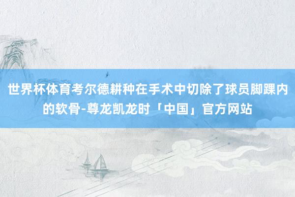 世界杯体育考尔德耕种在手术中切除了球员脚踝内的软骨-尊龙凯龙时「中国」官方网站