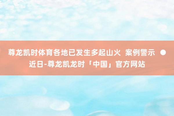 尊龙凯时体育各地已发生多起山火 案例警示 ●近日-尊龙凯龙时「中国」官方网站